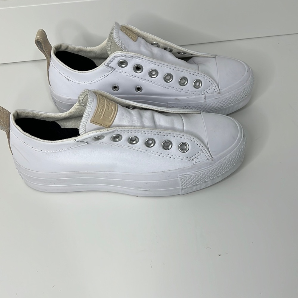 Womens Leather Platform Converse sz 6 Custom